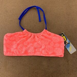 Sports Wear Girl Size Large Pink Paisley Blue Halter Strappy Back Bikini Top NWT